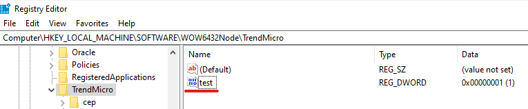 Modified registry key written