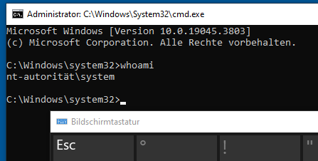 cmd.exe running as SYSTEM