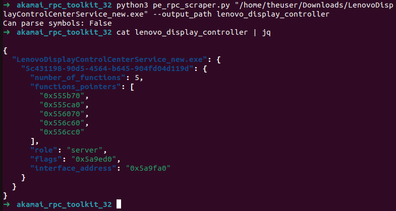 RPC interfaces and function pointers identified by the Akamai RPC Toolkit